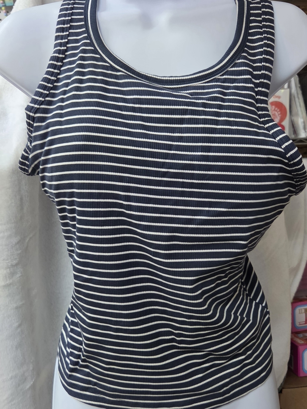 All In Motion Striped Navy and White Striped Tank Top - Women's